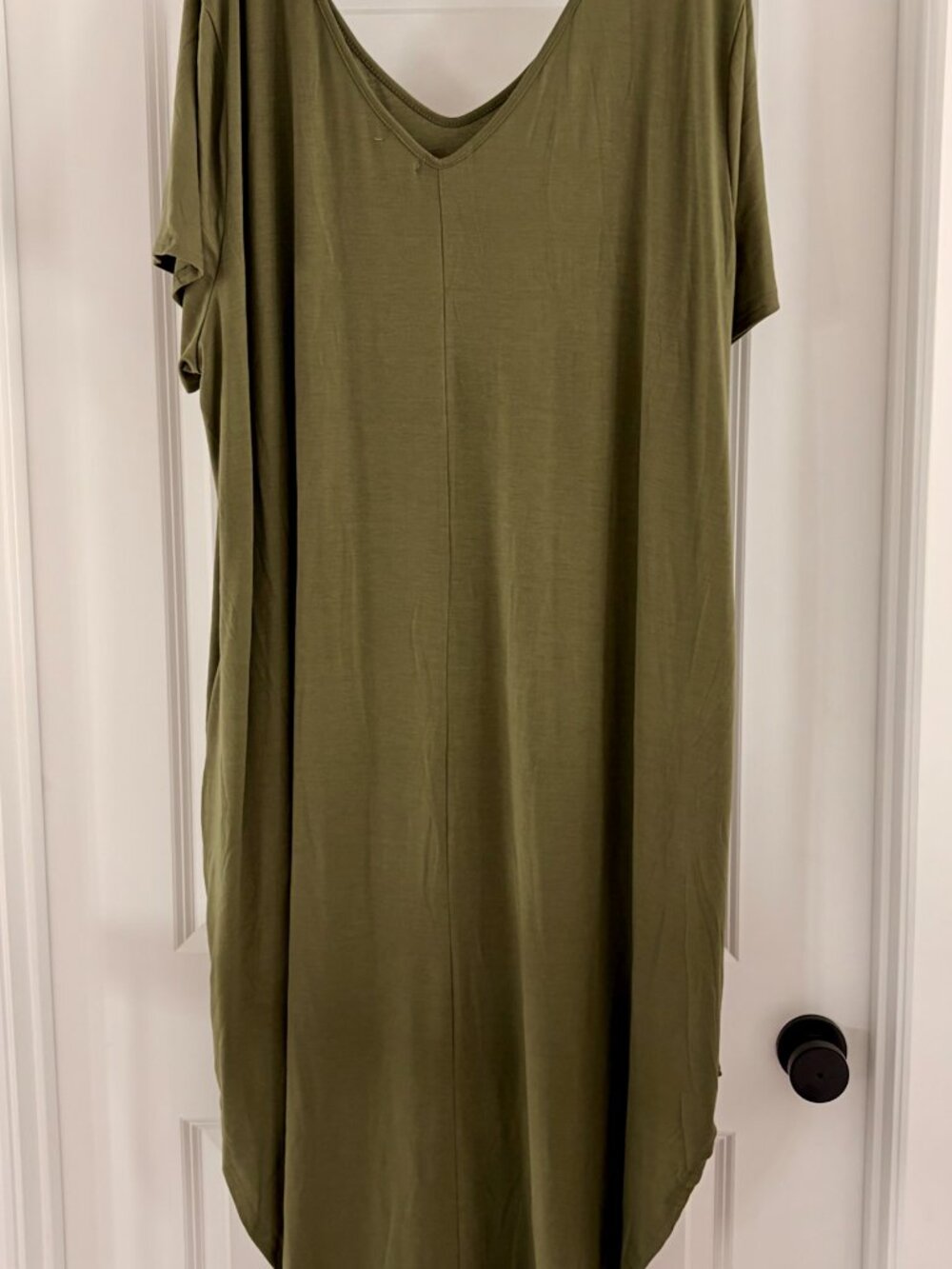 NWOT Army Green Maxi Dress 5X Flowy Short Sleeve Casual